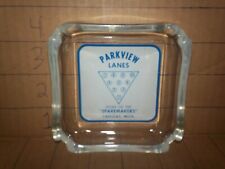 vintage parkview lanes sparemakers cadillac micgigan glass ashtray picture