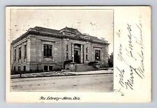 Akron OH-Ohio, The Library, Exterior, Vintage Postcard picture