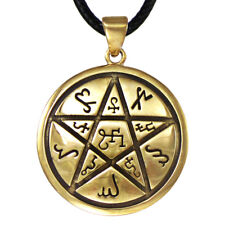 Bronze Theban Earth Pentacle Pendant - Pentagram Witchcraft Wicca Pagan Necklace picture