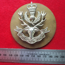 British Army Queens Own Highlanders Seaforth & Camerons White Metal Cap Badge picture