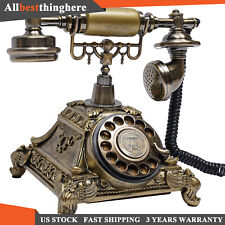 Vintage Handset Telephone Antique Old Fashioned Rotary Dial Phone Home Decor USA picture