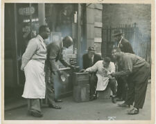 8X10 Photo, 1930's Harlem residents in front of shop listening to the radio. NYC picture