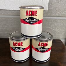 Lot of 3 Vintage ACME Automotive Car Finishes Paint Cans NOS Unused Pint Sz Lids picture
