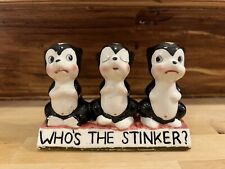 Unique Trinket - Curio - Who’s The Stinker? Ceramic Skunks picture
