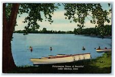 c1940's Picturesque Scene Of Beautiful Lake Okoboji Iowa IA Vintage Postcard picture