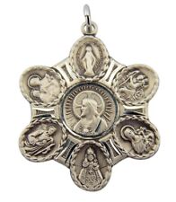 Sterling Silver 7 Seven Way Medal 1 1/4