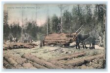 1909 Logging Scene Near Manistee Michigan MI Posted Antique Postcard picture
