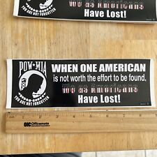 POW MIA WHEN ONE AMERICAN IS NOT Military Bumper Sticker BM0005 EE 1999 picture