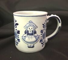 Vintage Delft Blauer Hand Painted  Dutch Girl and Flower Danish Tea Mug- Holland picture