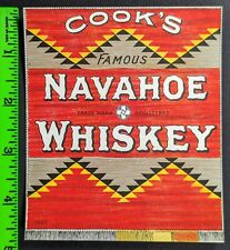 Vintage Cook's Navahoe Whiskey Alcohol Label picture