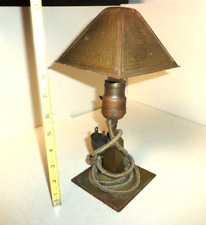 VTG ANTIQUE HAMMERED LOOK SHADE GREIST Desk Lamp PIVOT Adjustable WORKING picture