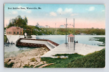 1910. WATERVILLE, MAINE. FORT HALIFAX DAM. POSTCARD L29 picture