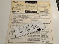 AEA Tune-Up Chart System 1959 Ford Six  Custom & Fairlane picture