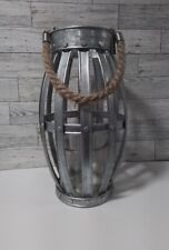 Farmhouse Industrial style galvanized metal Candle lantern 12