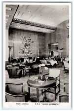 1948 R.M.S. Queen Elizabeth Interior Main Lounge Britain RPPC Photo Postcard picture