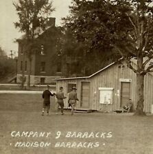 Sackets Harbor NY Madison Barracks Company 9 Army WWI RPPC Postcard c1917 picture