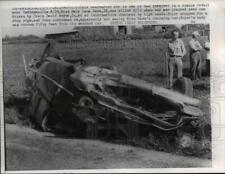 1957 Press Photo The remains of the car after the double fatal accident picture
