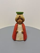 Vintage Henning Praying Blonde Candle Holder Norway Hand Carved Wood, D2 picture