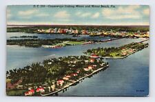 Linen Postcard Miami Beach FL Florida Causeways Linking to Miami picture