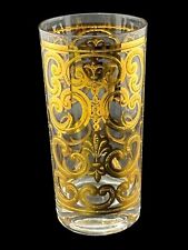 Vtg Retro GEORGES BRIARD Gold Highball Bar Glass Signed picture