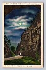 Natural Tunnel VA-Virginia, Night Time Scene of Natural Tunnel Vintage Postcard picture