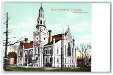 c1910's Court Street ME Church Rockford Illinois IL Unposted Antique Postcard picture