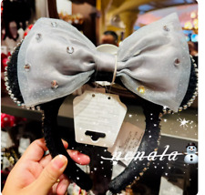 Authentic 2024 Disney parks shanghai Crystal Minnie Mouse Ears Black Headband picture