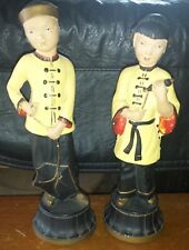 Vintage Hollywood Regency ASIAN COUPLE CHINA Chalkware Statues I LOVE LUCY picture