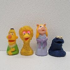 Vintage 1970's Sesame Street Finger Puppets Lot of 4 Big Bird, Bert, Miss Piggy picture