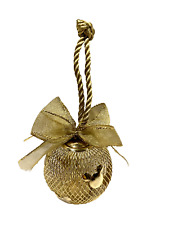 Disney Mickey Mouse Hanging Gold Metal Potpourri Ball Christmas Ornament Ribbon picture