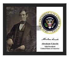 PRESIDENT ABRAHAM LINCOLN FIRST KNOWN PRESDIENTIAL SEAL 1846 8X10 FRAMED PHOTO picture