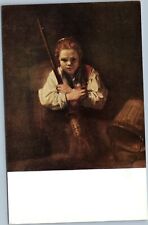 postcard art - Rembrandt - A Girl with a Broom picture