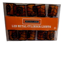 LED String Halloween Lights Jack-O-Lanterns Metal Cylinder Original Pre-loved picture