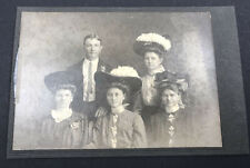 Antique Cabinet Card Photo Women Large Period Feather Hats c1903 picture