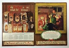 1939 Seagram's Whiskey Finest Fine for Christmas Colonial Pub Vintage Print Ad picture