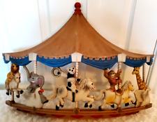 VTG Homco Carousel Plastic Wall Hanging Kid Room Décor Animal Merry Go Round 70s picture