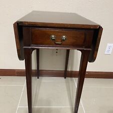 Antique Solid Wood Drop Leaf Table With drawer Original finish, 29”x 21”x 26”H picture