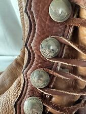 Vintage Bald Mountain Leather Buffalo Nickel Moccasins. picture