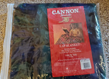 Vintage Cannon Monticello Blue & Green Lap Blanket 50
