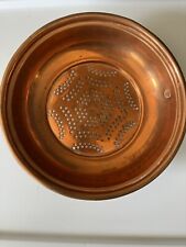 Rare find - Antique French Farmhouse Copper Strainer with Metal Wall Hanger picture