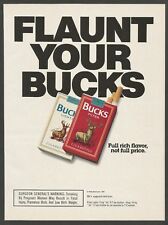 BUCKS Filter Cigarettes    1991 Print Ad picture
