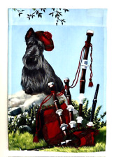 Scottish Terrier Garden Flag ~ Scottie Bagpiper ~ Scotty Bagpipes ~   picture