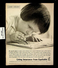 1962 Equitable Living Insurance Little Boy Drawing Life Vintage Print Ad 23646 picture