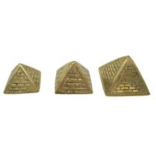 Vintage Decorative Brass Pyramids Set of 3 MCM  picture
