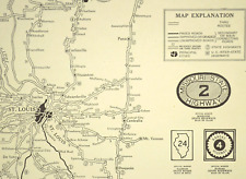 Vintage MISSOURI Highway Map Auto Trails LARGE US Route 40 Original Road Antique picture