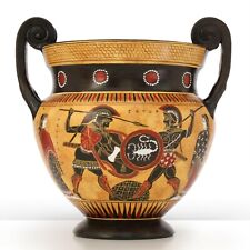 Greek Pottery Replica - Black Figure Chalcidian Krater with Achilles and Hector picture