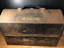 Vintage Tombstone Coffin Style Toolbox  - Rusty Distressed picture