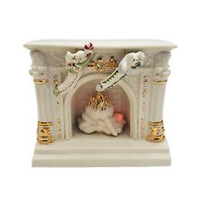Lenox Fireplace Collection Clock Porcelain #826987 LED Light Display Christmas picture