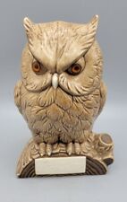 Bisque Owl Figurine Vintage Owl Statue Collectable Ceramic Owl Birds Piggy Bank  picture