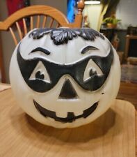 Vintage Blow Mold Halloween Pumpkin Jack-O-Lantern Black Mask Masked Bandit picture